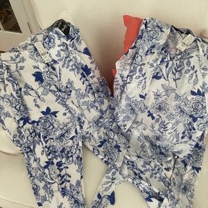 Very stylist summer pants set with matching shirt